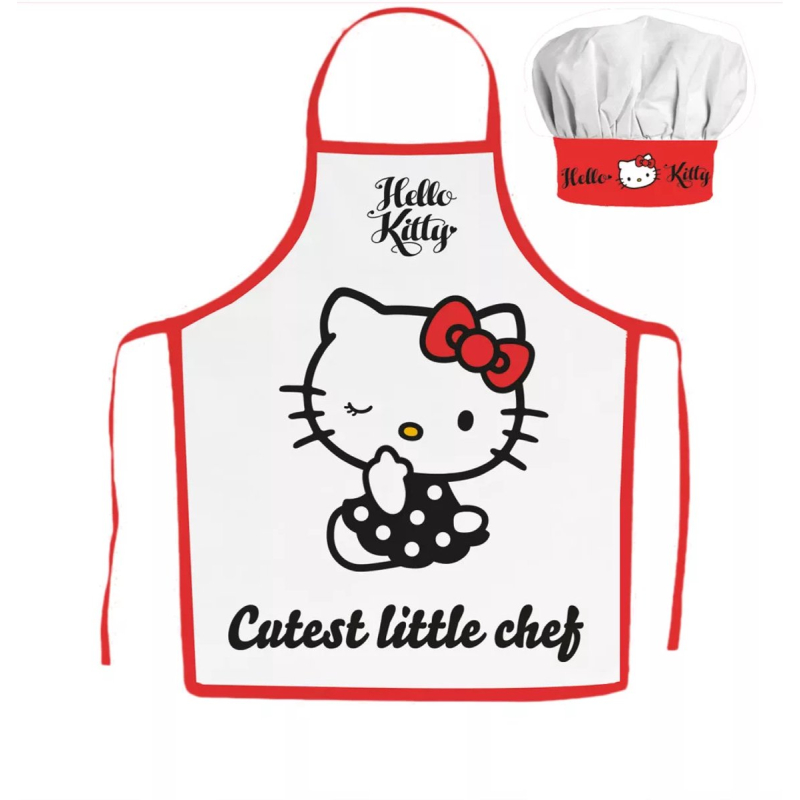 Hello Kitty Kinder Schort & Koksmuts Set - Perfect voor Jonge Chefs